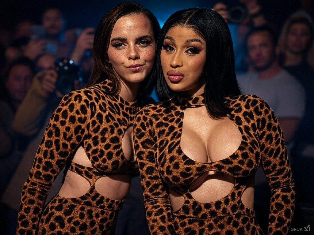 5diHNjKI Emma Watson and Cardi playing with sausages 14.jpg